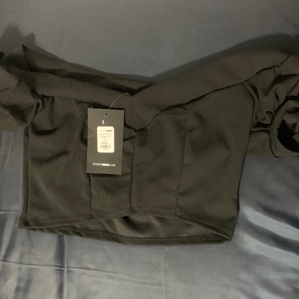 Black Dressy Crop Top - Picture 3 of 3